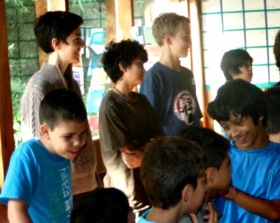 Yoga plus laughing - great way to start a Monteverde day