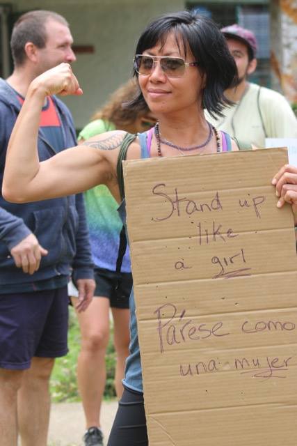 Nicolette Smith in Women's March in Monteverde